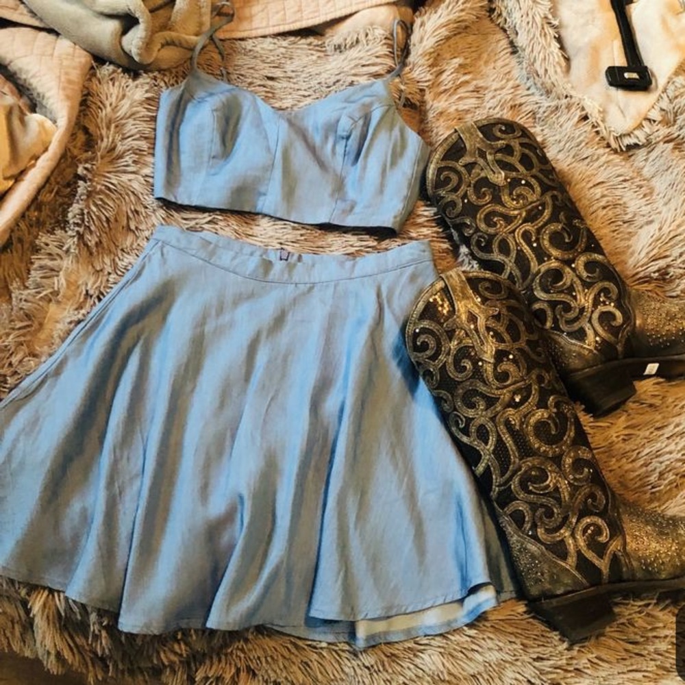 Two piece denim dress